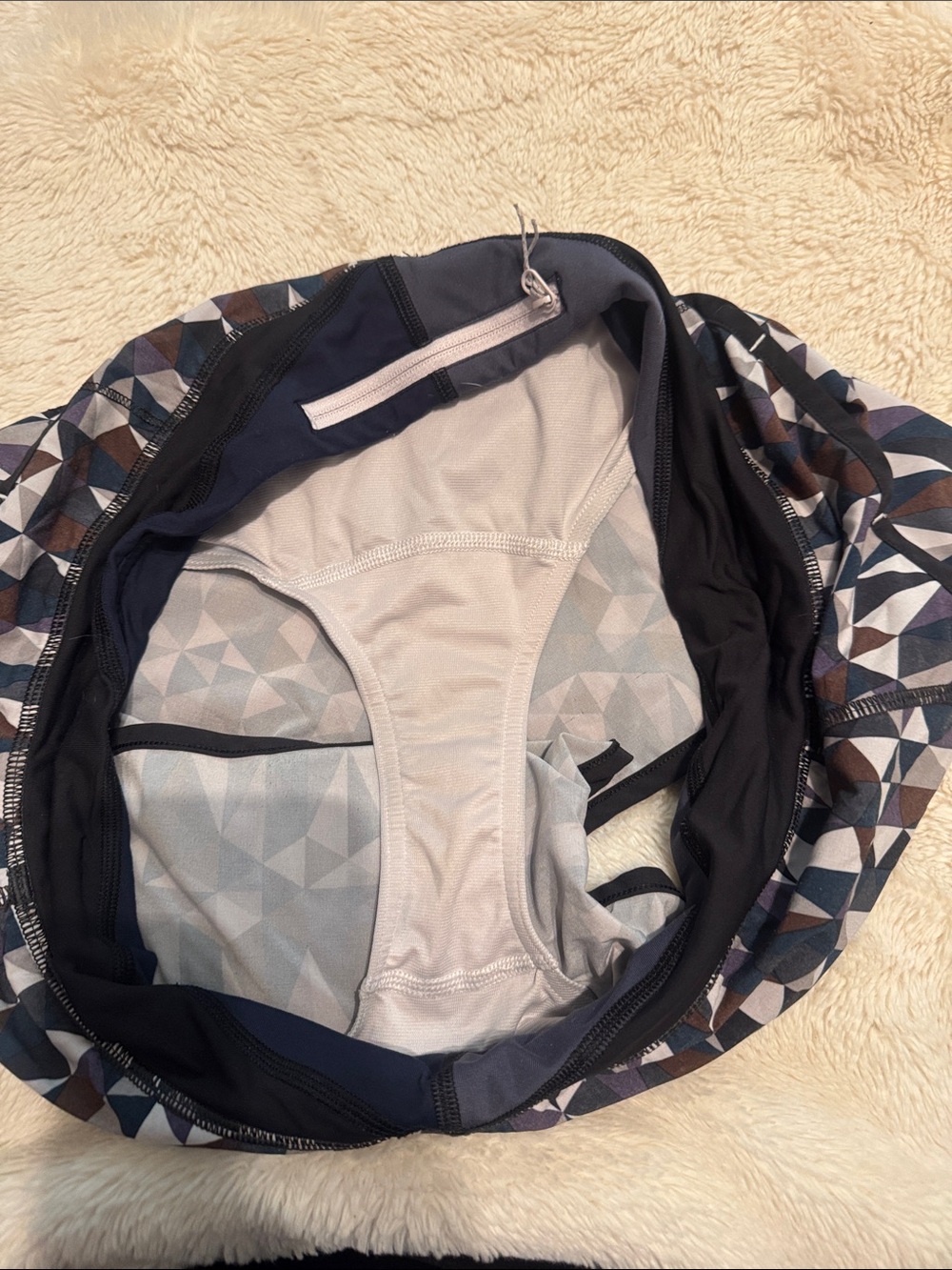 lululemon athletica Geometric Print Athletic Shorts - Navy/Black/Brown - Picture 4 of 4